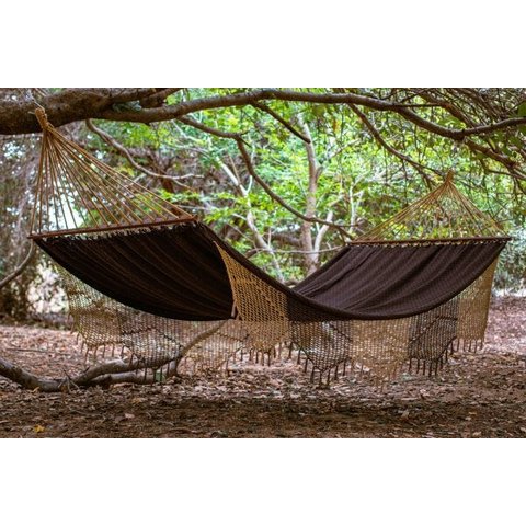 Rede de Dormir Americana King Marrom Caramelo Algodão