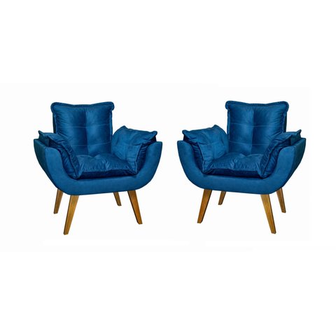 Kit 2 Poltronas Opala Decorativa Assento De Pillow - 0129
