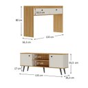 Ver imagem 3 de Conjunto Sala de Estar Rack e Aparador 135cm Toquio Lamina Mel e Arena