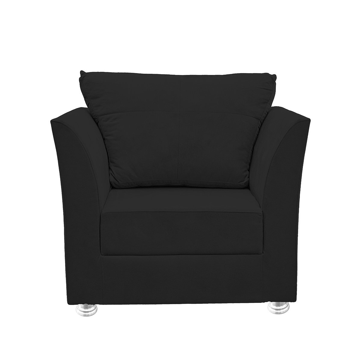 01 Poltrona Lisboa Suede Preto - Pandora Decor