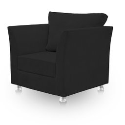 01 Poltrona Lisboa Suede Preto - Pandora Decor - 4