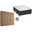 Ver imagem 1 de Cama Box Conjugado Casal Union Ortobom + Guarda Roupa Master Vip 8.4 Atacama