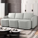 Ver imagem 2 de Sofá Cama para Sala de Estar 3 Lugares 236cm Montserrat K01 Linho Cinza - Lyam Decor