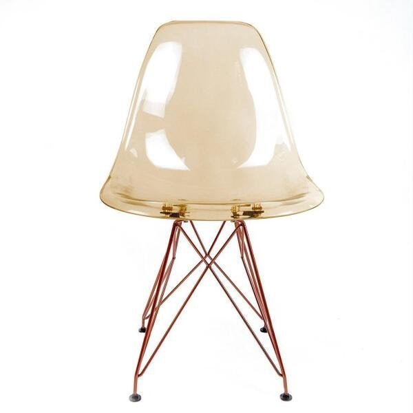 Cadeira Charles Eames Eiffel Ambar Base Bronze - Empório Tiffany - 3
