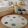 Tapete Redondo Quarto Infantil Estampa Estrelas - 1
