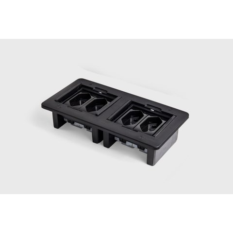 Caixa Retangular de Embutir com 4 Tomadas Flex - Preta