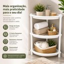 Ver mais imagens de Prateleira Organizadora de Canto Desmontável 3 Cestos Multiuso Polipropileno Banheiro Cozinha