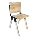 Ver imagem 3 de Conjunto de Mesa Industrial Bernardo Madeira Maciça 1,50mx90cm com Ferragem Preta e 4 Cadeiras Detro