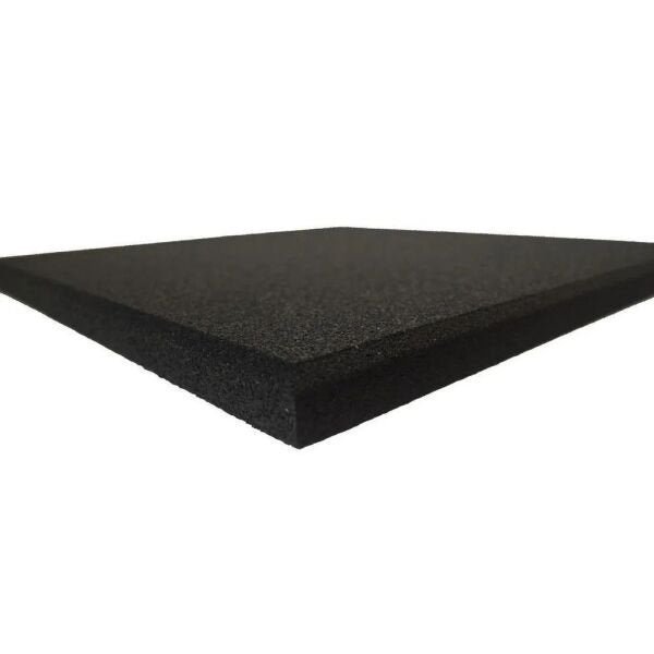 Piso Emborrachado 15 mm Preto 50x50 cm - 2 m2 - 8 peças - 2