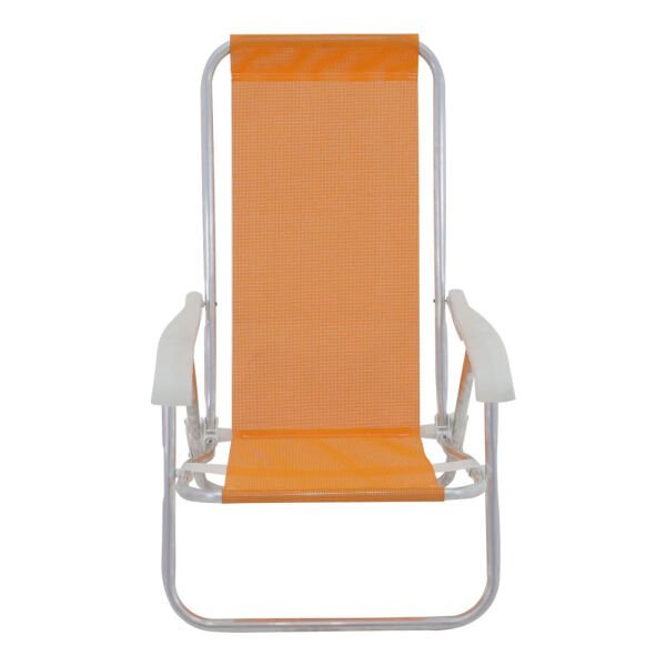 CADEIRA DE PRAIA RECLINÁVEL 4 POSIÇÕES EM ALUMINIO LAZY SANNET LARANJA - 2