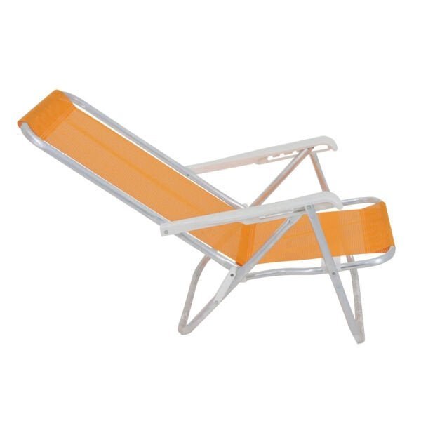CADEIRA DE PRAIA RECLINÁVEL 4 POSIÇÕES EM ALUMINIO LAZY SANNET LARANJA - 3