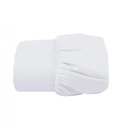 Lençol Casal Percal 180 Fios 1,38x1,88x0,35m com Elastico: Branco - 1