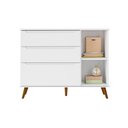 Ver imagem 3 de Cômoda Sapateira 3 Gavetas 1 Porta 100% MDF Melinda Retrô Quarto de Bebê 100% MDF Branco Phoenix