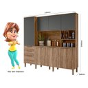 Ver imagem 3 de Kit Cozinha Elegance Nicioli - Carvalho Rústico/chumbo