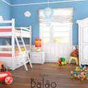 Ver imagem 4 de Luminária Pendente Madeira Balão 45cm Soquete E27 Infantil Azul Claro