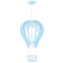 Ver imagem 1 de Luminária Pendente Madeira Balão 45cm Soquete E27 Infantil Azul Claro