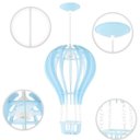 Ver imagem 5 de Luminária Pendente Madeira Balão 45cm Soquete E27 Infantil Azul Claro