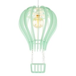 Luminária Pendente Madeira Balão 45cm Soquete E27 Infantil Verde Claro - 3