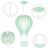 Luminária Pendente Madeira Balão 45cm Soquete E27 Infantil Verde Claro - 5