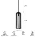 Ver imagem 6 de Luminária Pendente Madeira Paladio M E27 Sala Mesa Jantar Preto