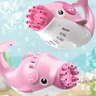 Golfinho Bolhudo Máquina Elétrica Brinquedo Lança Bolhas Sabão Mágica Criança Infantil - Rosa - 9