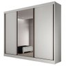 Roupeiro Casal Diamond 3 Portas Com 1 Espelho 6 Gavetas Branco - Novo Horizonte - 2