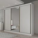 Ver imagem 1 de Roupeiro Casal Diamond 3 Portas Com 1 Espelho 6 Gavetas Branco - Novo Horizonte
