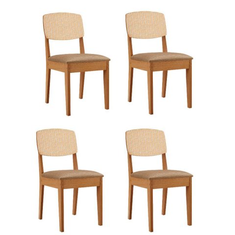 Conjunto com 4 Cadeiras Mdf Copper Premium para Sala de Jantar Moderna Mobília