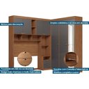 Ver imagem 6 de Quarto Casal Completo 2 Peças (1guardaroupa+1cômoda) Qc92 Jatoba/areia - Santos Andirá