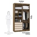 Ver imagem 3 de Guarda Roupa Modulado 4 Portas e 4 Gavetas 134cm Veneza Luciane Móveis