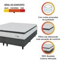 Ver imagem 3 de Cama Box Colchão Casal King Molas Ensacadas City Pillow Top 193x203x61cm Cinza Branco