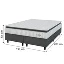 Ver imagem 5 de Cama Box Colchão Casal King Molas Ensacadas City Pillow Top 193x203x61cm Cinza Branco