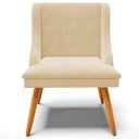 Ver imagem 7 de Poltrona Decorativa Pés Palito de Madeira Firenze Suede Bege/Natural - Gran Belo