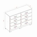 Ver imagem 2 de Cômoda Quarto Moderna 8 Gavetas - Cinamomo / Off White