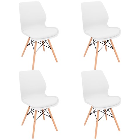 Kit 4 Cadeiras Charles Eames Eiffel Rubi Sili Eiffel - Branco