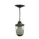 Ver imagem 1 de Lustre Pendente Colonial Antigo Vidro Fosco Tupã Ouro Velho