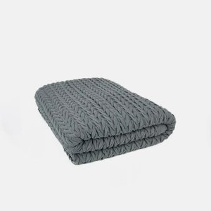 Manta de Tricot Neville Cinza Chumbo Blue Gardenia