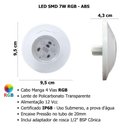 Ver imagem 6 de Luminária Led P/ Piscina Rgb Smd 7w 95mm Abs Ip68 Greatpool