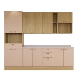 Cozinha Modulada Completa 6 Peças com Tampo e Rodapé Classic Luciane Móveis - 3