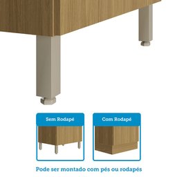 Cozinha Modulada Completa 6 Peças com Tampo e Rodapé Classic Luciane Móveis - 6