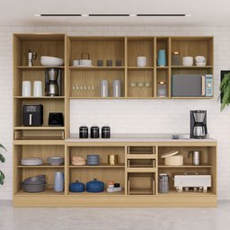 Cozinha Modulada Completa 6 Peças com Tampo e Rodapé Classic Luciane Móveis - 4