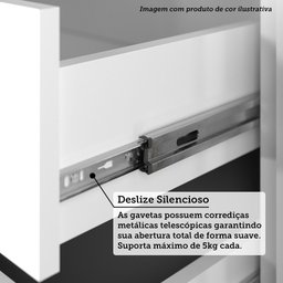 Cozinha Modulada Completa 6 Peças com Tampo e Rodapé Classic Luciane Móveis - 9