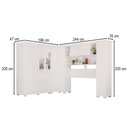Ver imagem 4 de Guarda-Roupa Casal Modulado Positano 9 Portas 2 Gavetas com Espelho e Pés Branco - Pnr Móveis