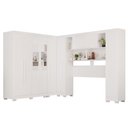 Ver imagem 3 de Guarda-Roupa Casal Modulado Positano 9 Portas 2 Gavetas com Espelho e Pés Branco - Pnr Móveis