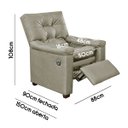 Ver imagem 5 de Poltrona do Papai Reclinável Imperador para Sala de TV Cinema Facto Bege Areia - SOFA STORE