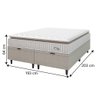 Cama Box Colchão Baú Casal King Molas Ensacadas City Pillow Top 193x203x64cm Bege Branco - 3