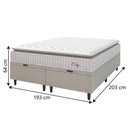 Ver imagem 3 de Cama Box Colchão Baú Casal King Molas Ensacadas City Pillow Top 193x203x64cm Bege Branco