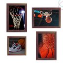 Ver imagem 1 de Kit com 4 Quadros Decorativos Basquete Loucos por Basquete:tabaco