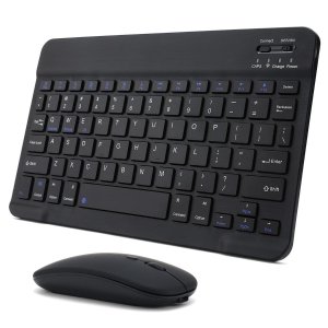 Teclado Mouse sem Fio Kit Tab S7 Fe T735 T730 - Preto