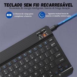 Teclado Mouse sem Fio Kit Tab S7 Fe T735 T730 - Preto - 6
